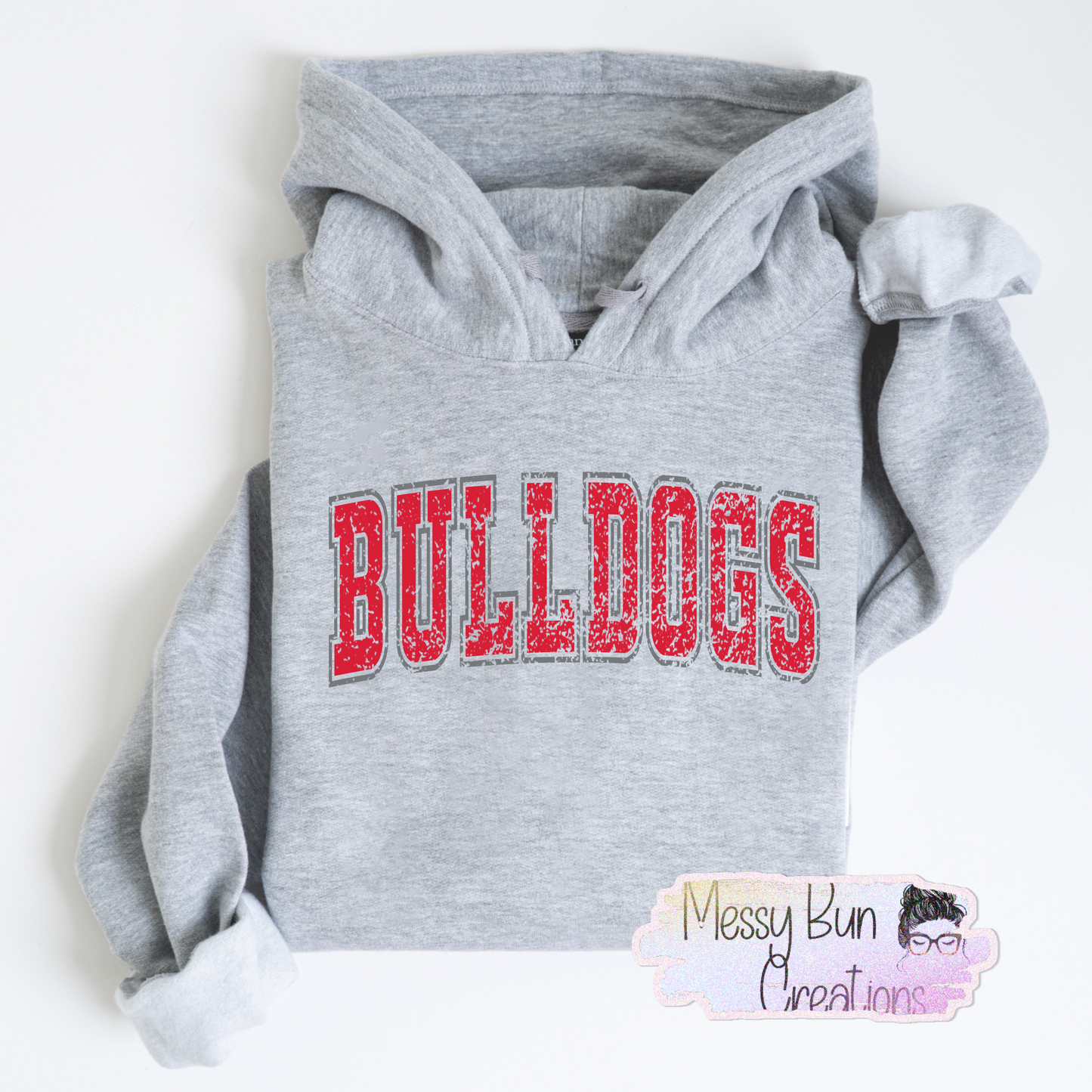 Bulldogs Red Grunge Hoodie Youth