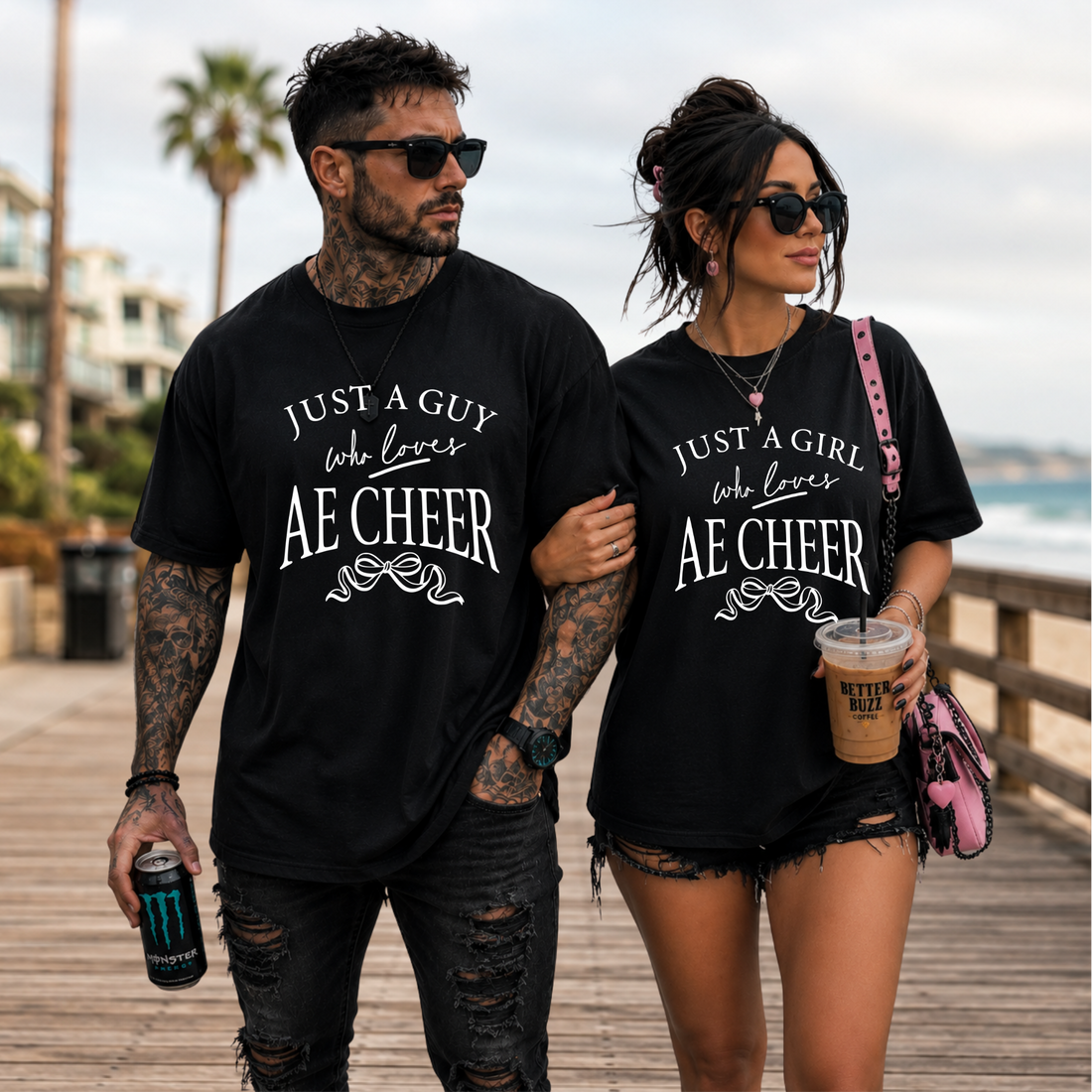 AE Cheer Black Tee