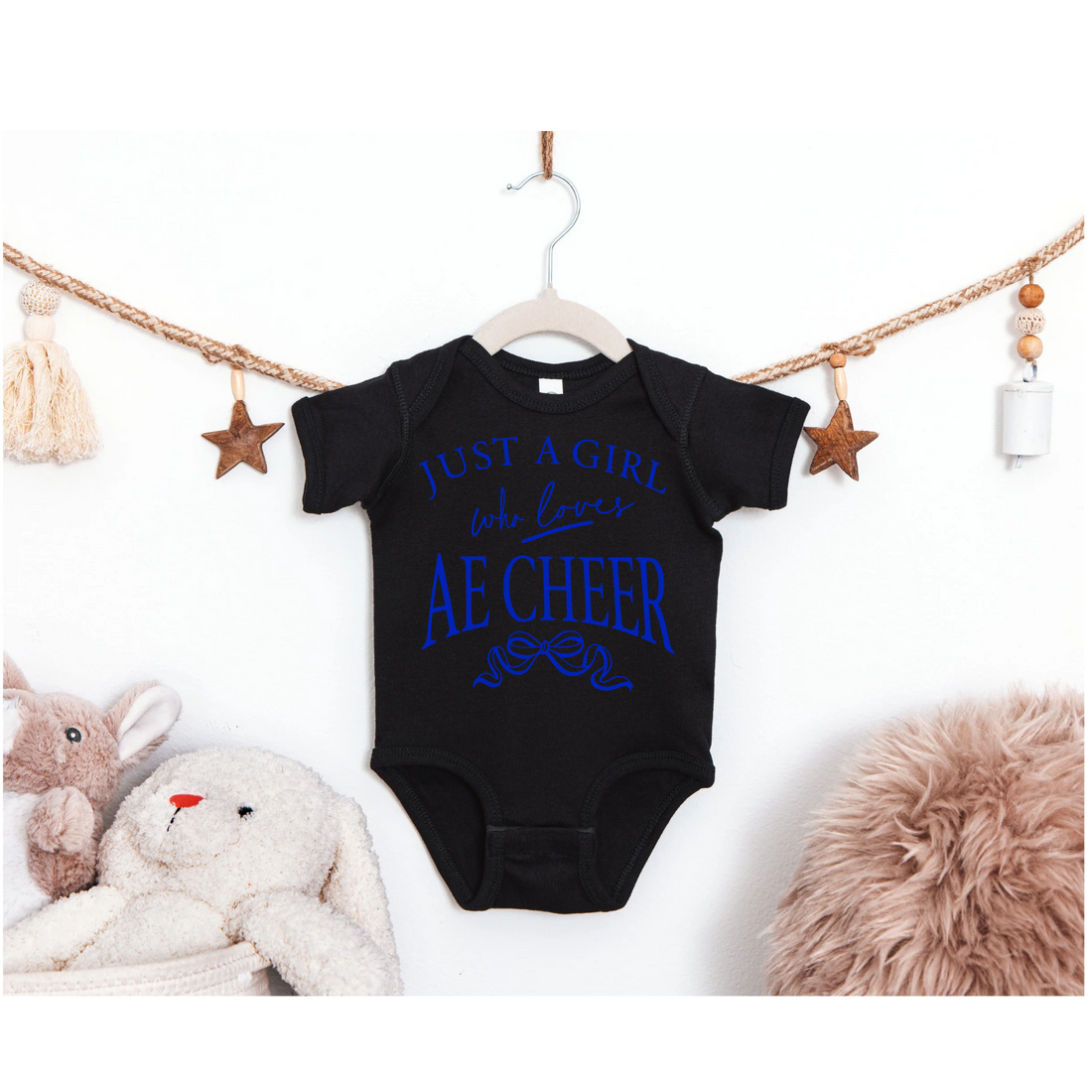 AE Cheer Black Onesie