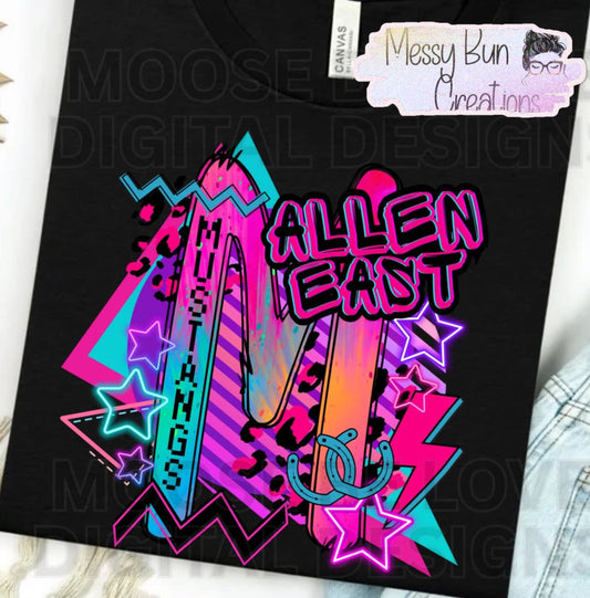 Mustangs Neon Retro Kids