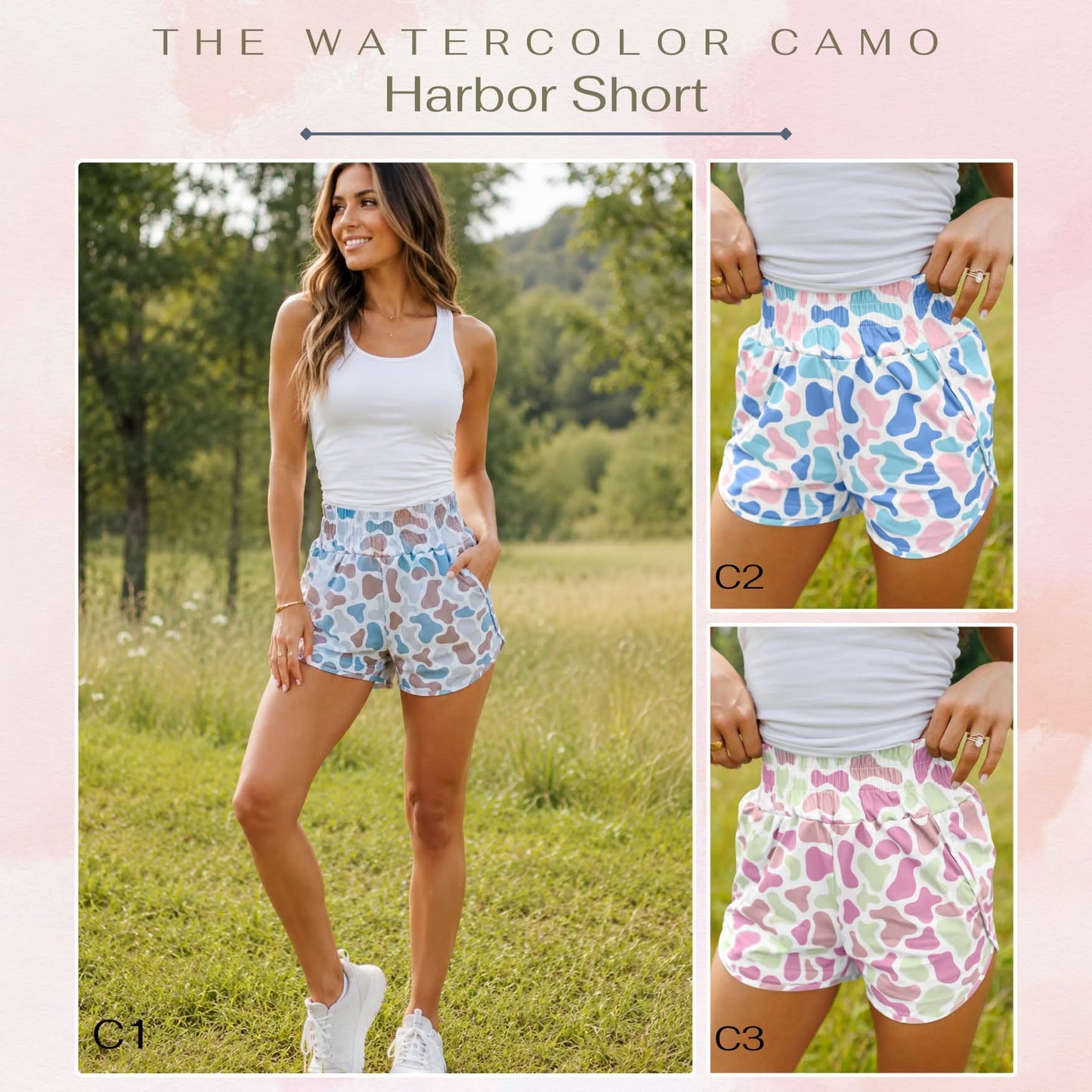 Watercolor Camo Harbor Short