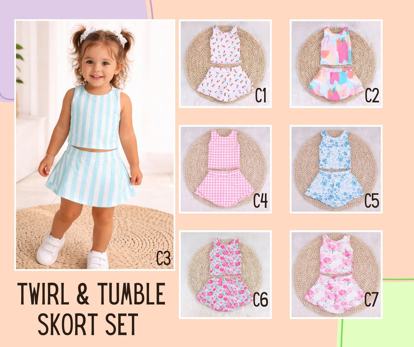 Twirl and Tumble Skort Set
