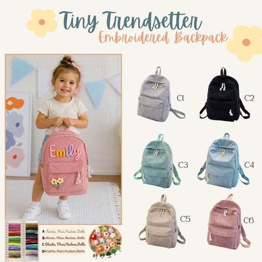 Tiny Trendsetter Embroidered Backpack