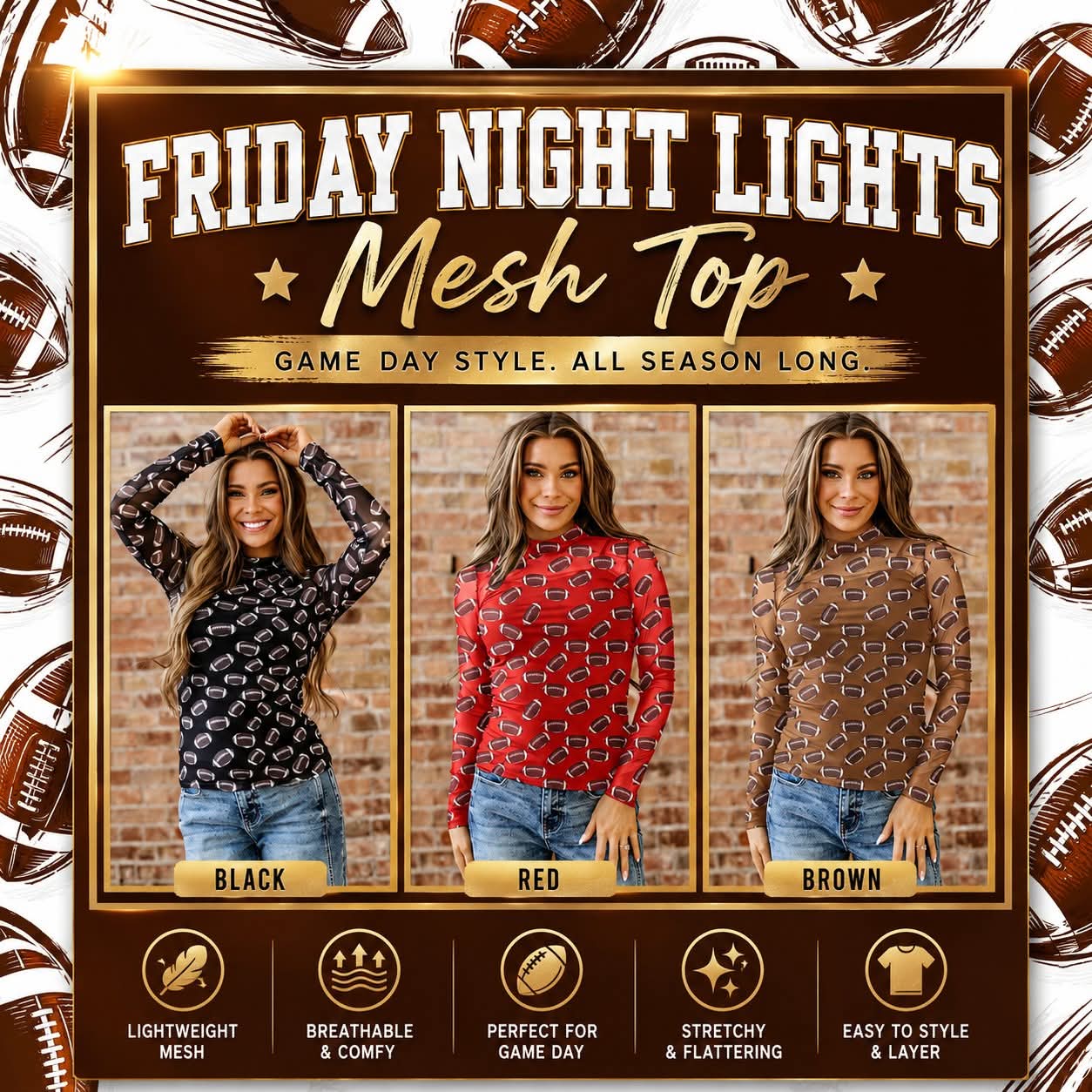 Friday Night Lights Mesh Top