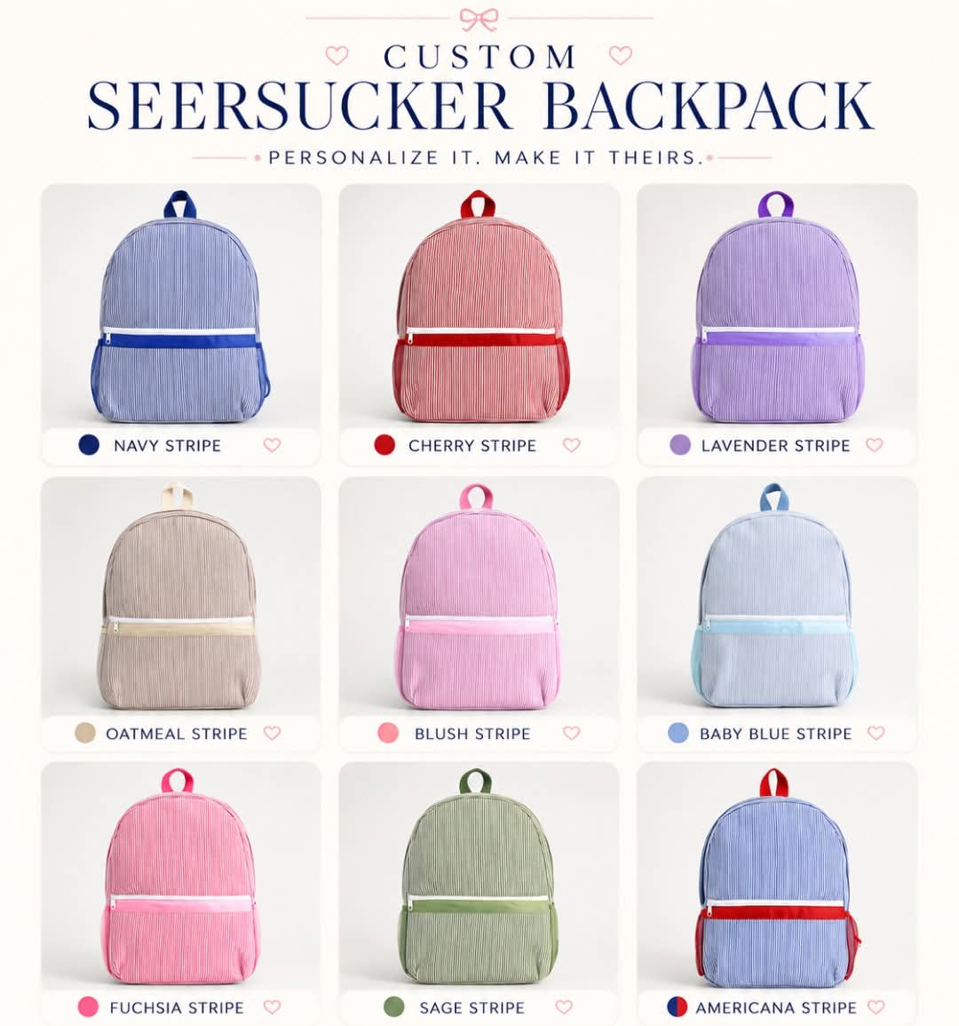 Custom Seersucker Backpack