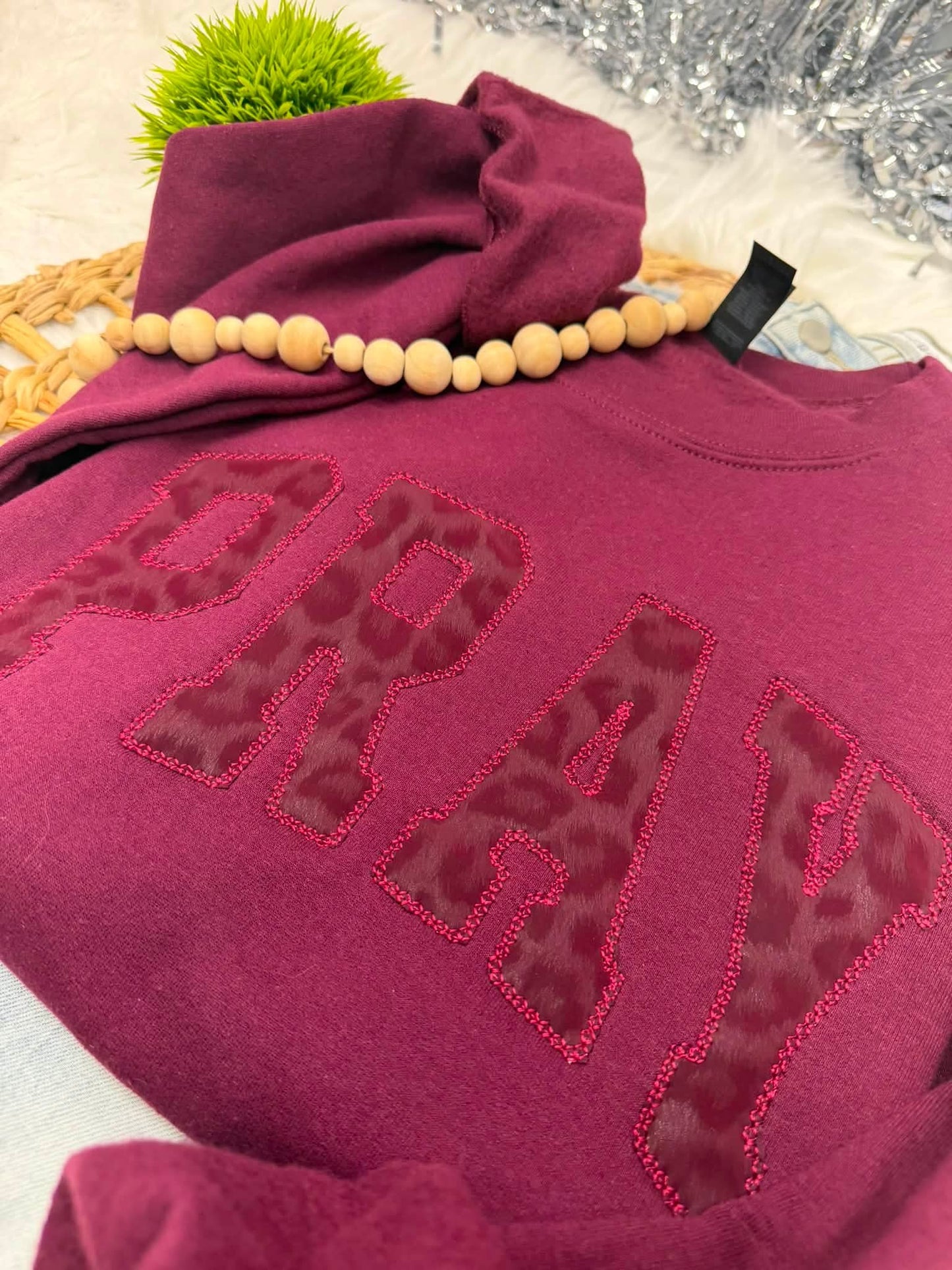 Pray Embroidered Crew