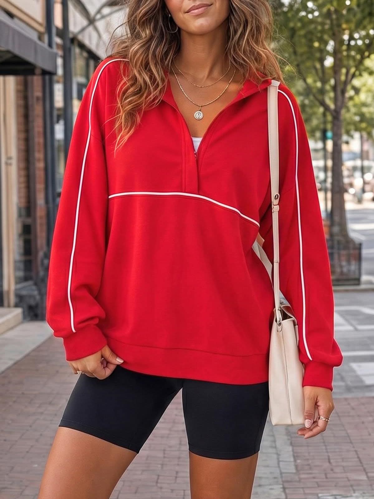 Piped Quarter Zip Pullover