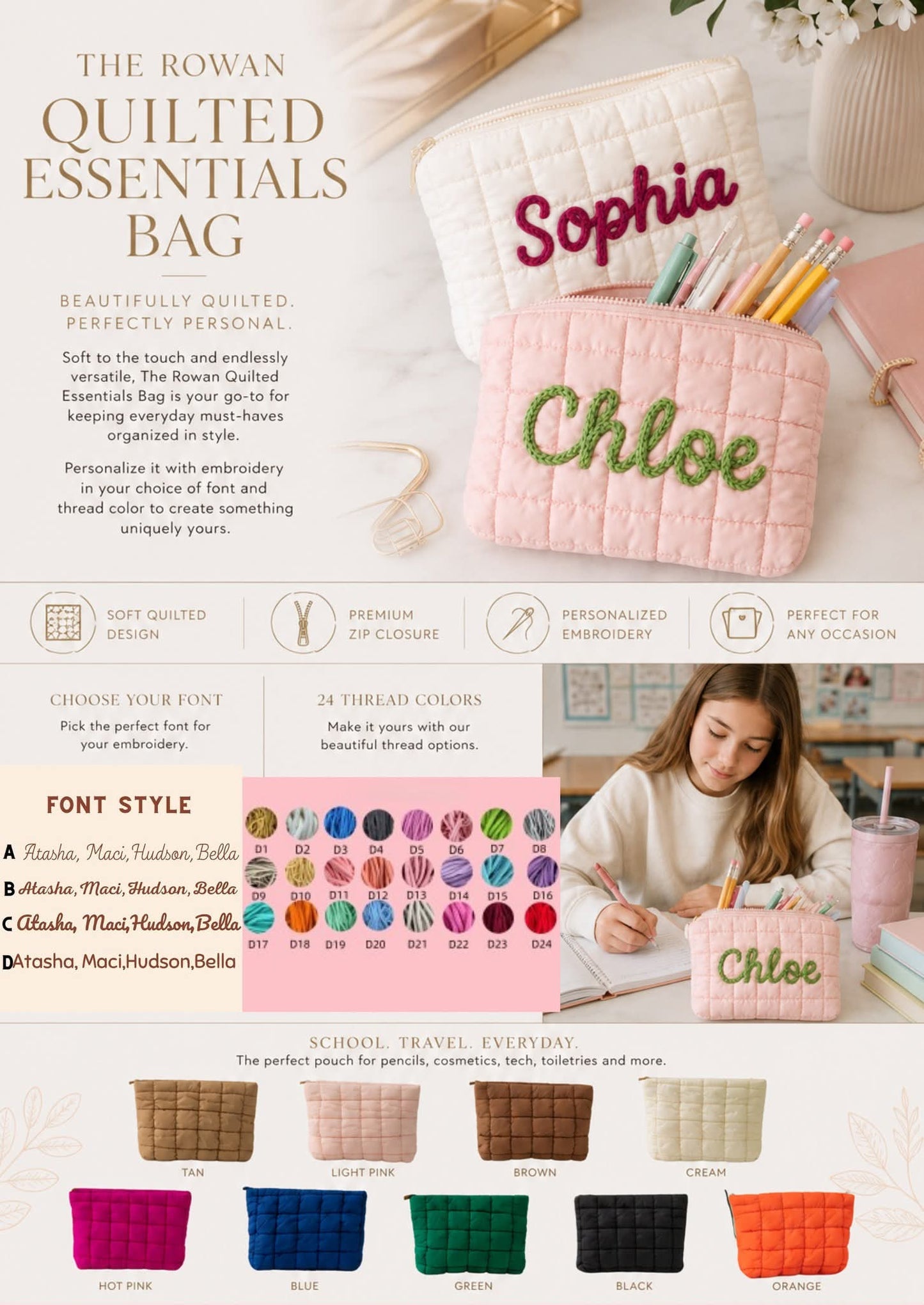 Rowan Quilted Essentials Bag