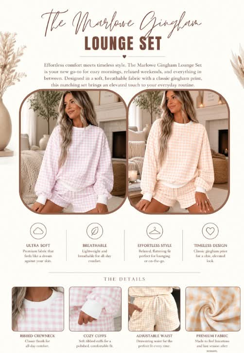 Marlowe Gingham Lounge Set