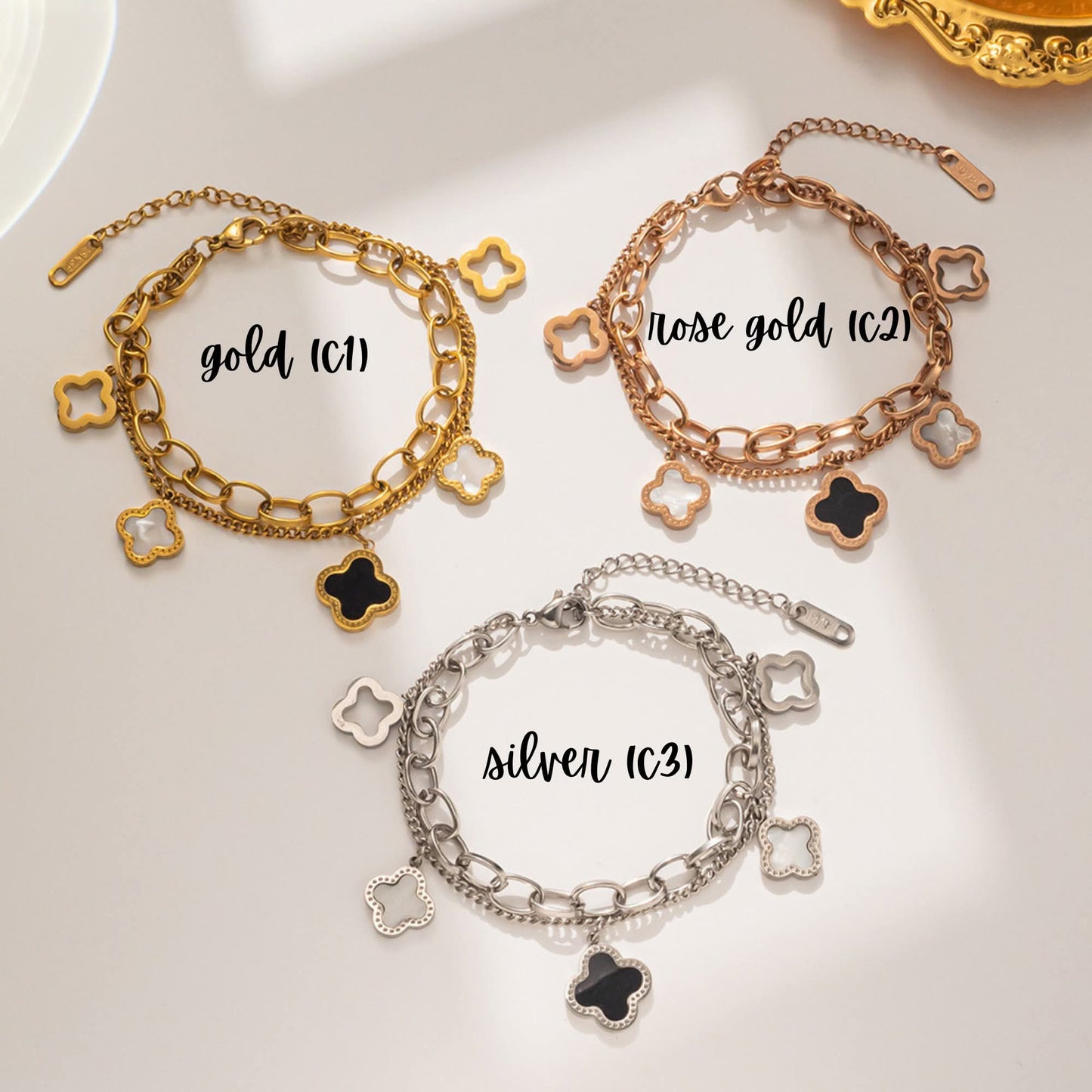 Clover Double Chain Bracelet