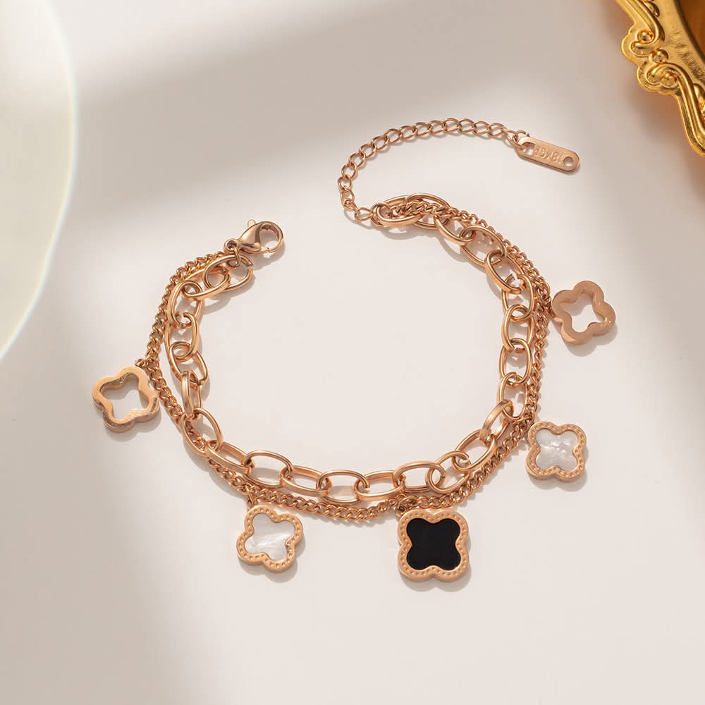 Clover Double Chain Bracelet