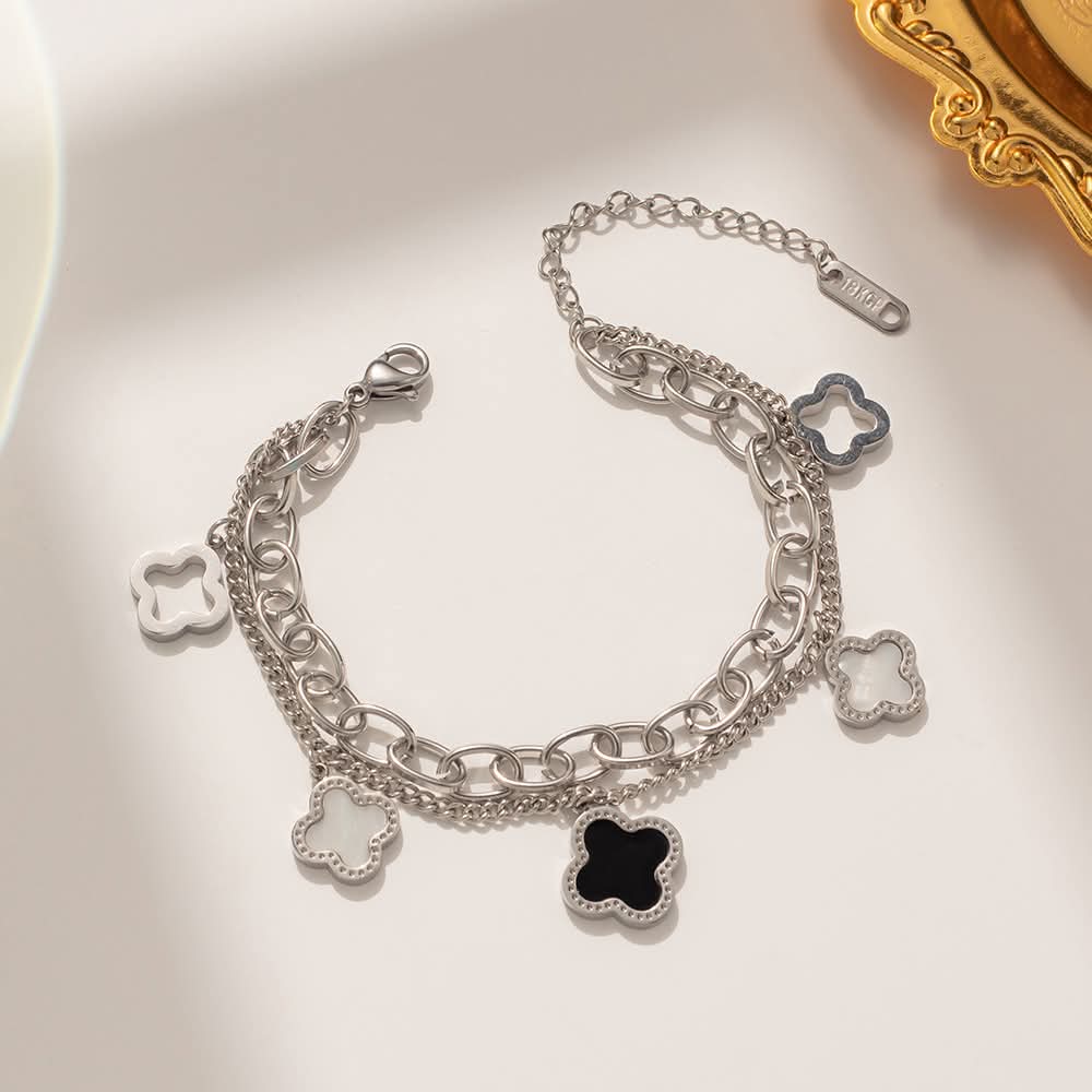 Clover Double Chain Bracelet