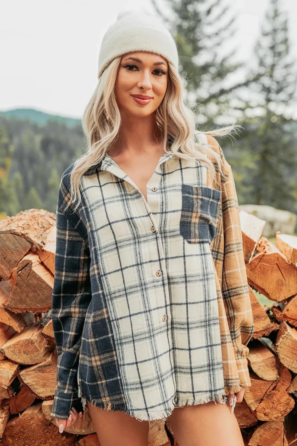 Haisley Multi Plaid Top