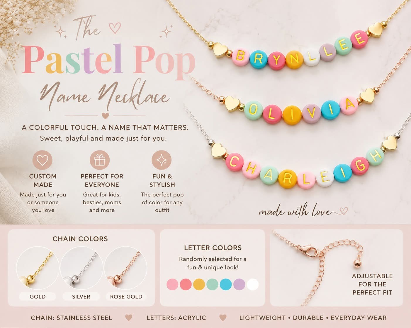 Pastel Pop Name Necklace