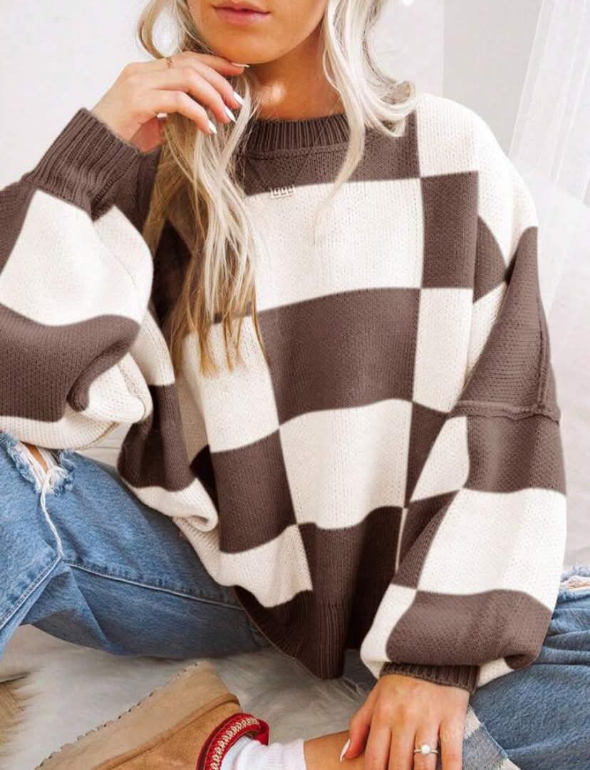 Cozy Checker Sweater