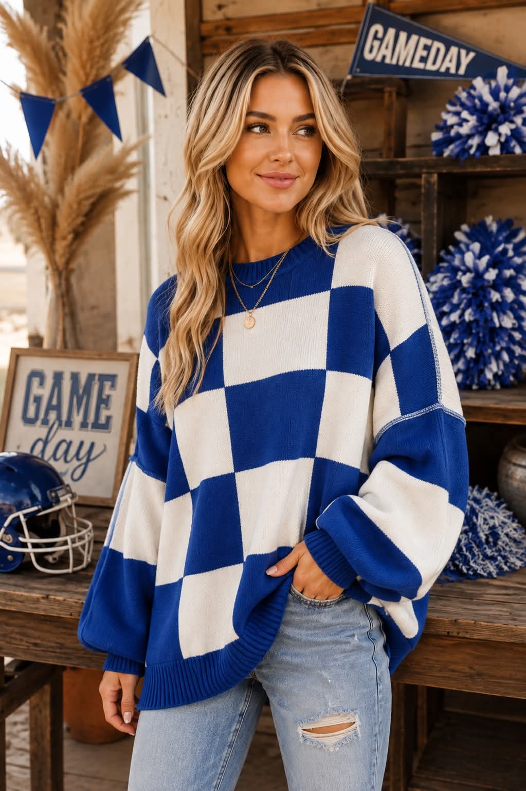 Cozy Checker Sweater