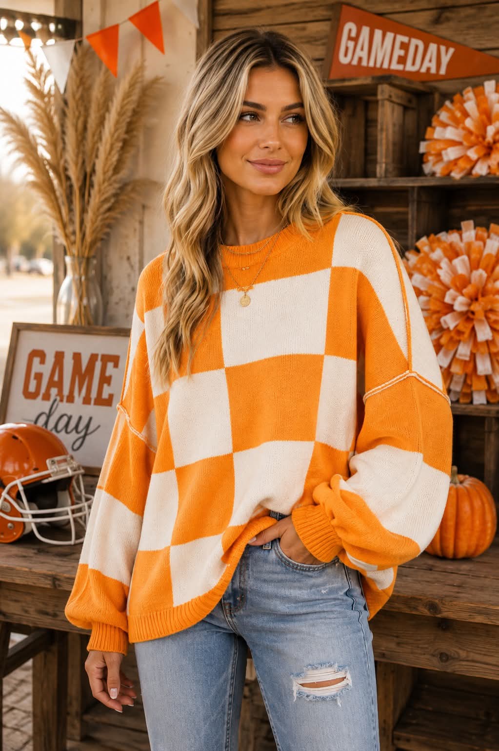 Cozy Checker Sweater