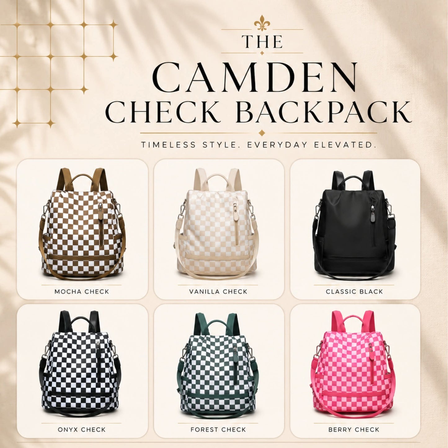 Camden Check Backpack