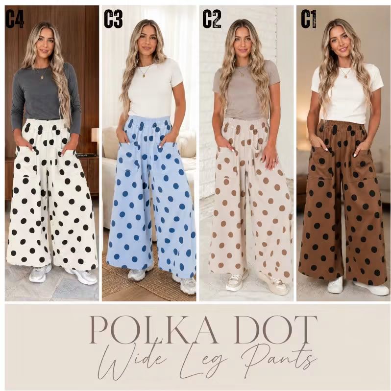 Polka Dot Wide Leg Pants