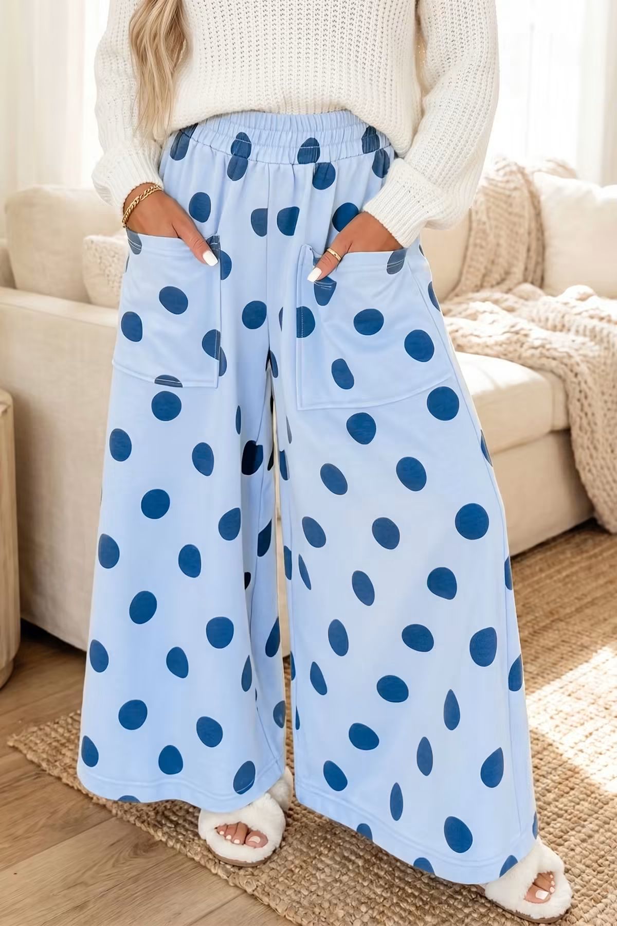 Polka Dot Wide Leg Pants