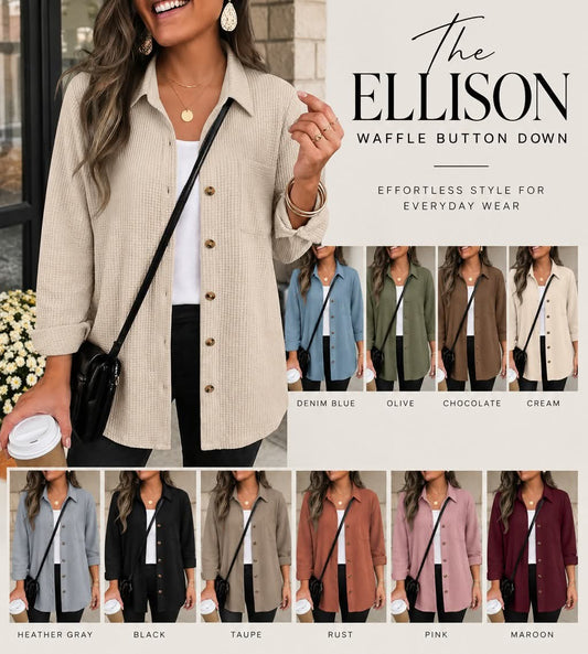 The Ellison Waffle Button Down