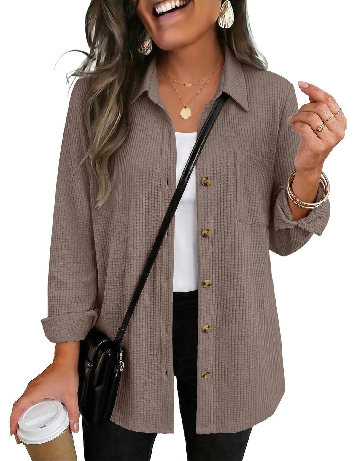 The Ellison Waffle Button Down