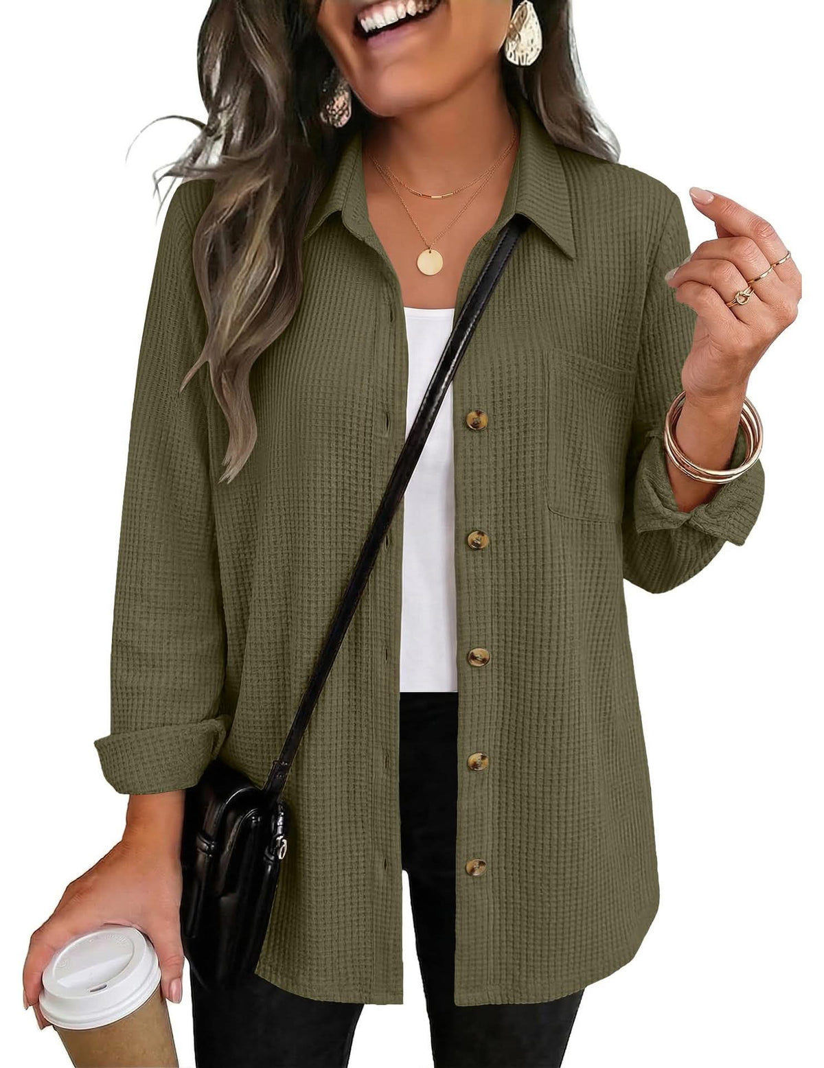 The Ellison Waffle Button Down