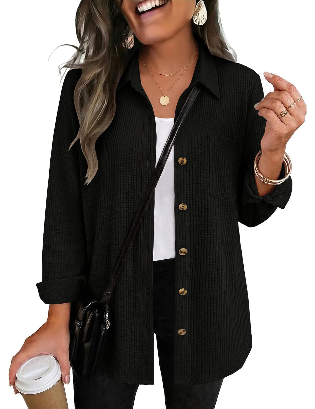 The Ellison Waffle Button Down