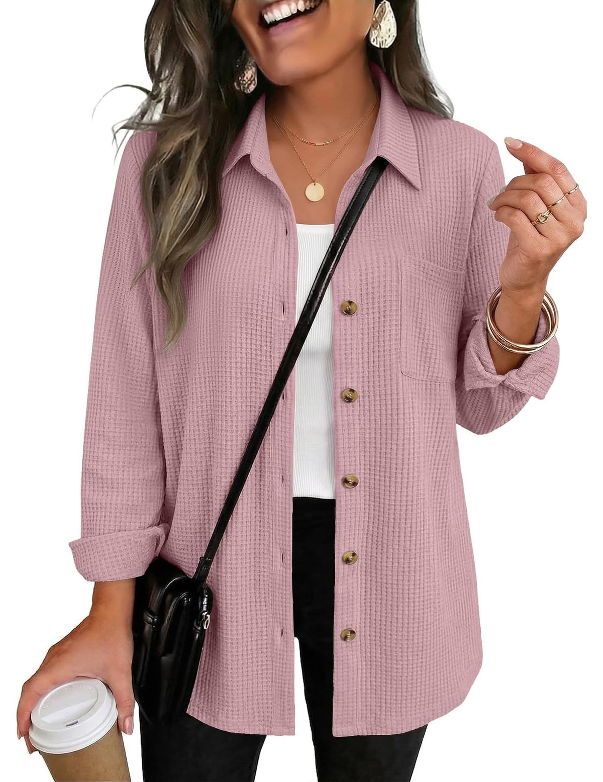 The Ellison Waffle Button Down