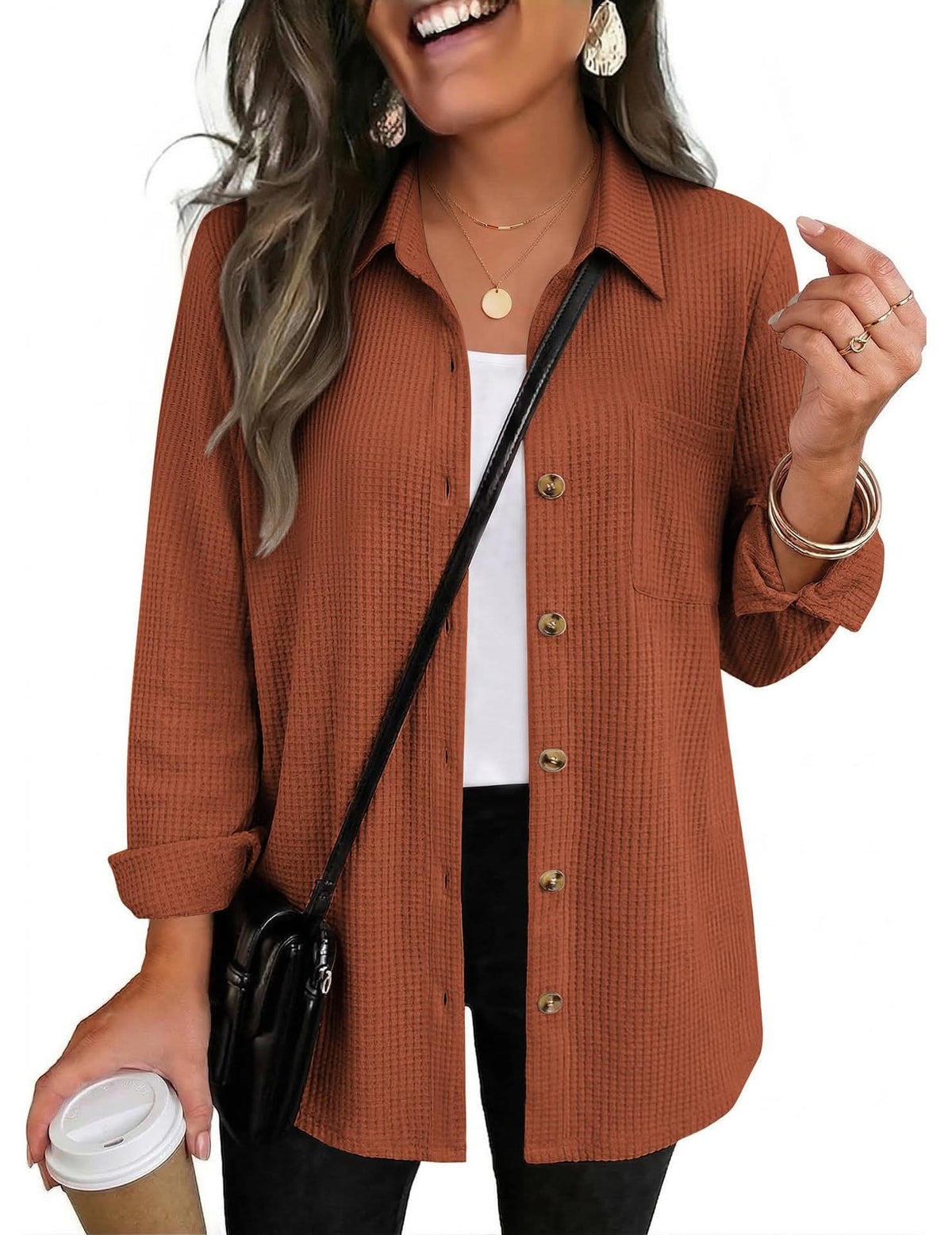 The Ellison Waffle Button Down