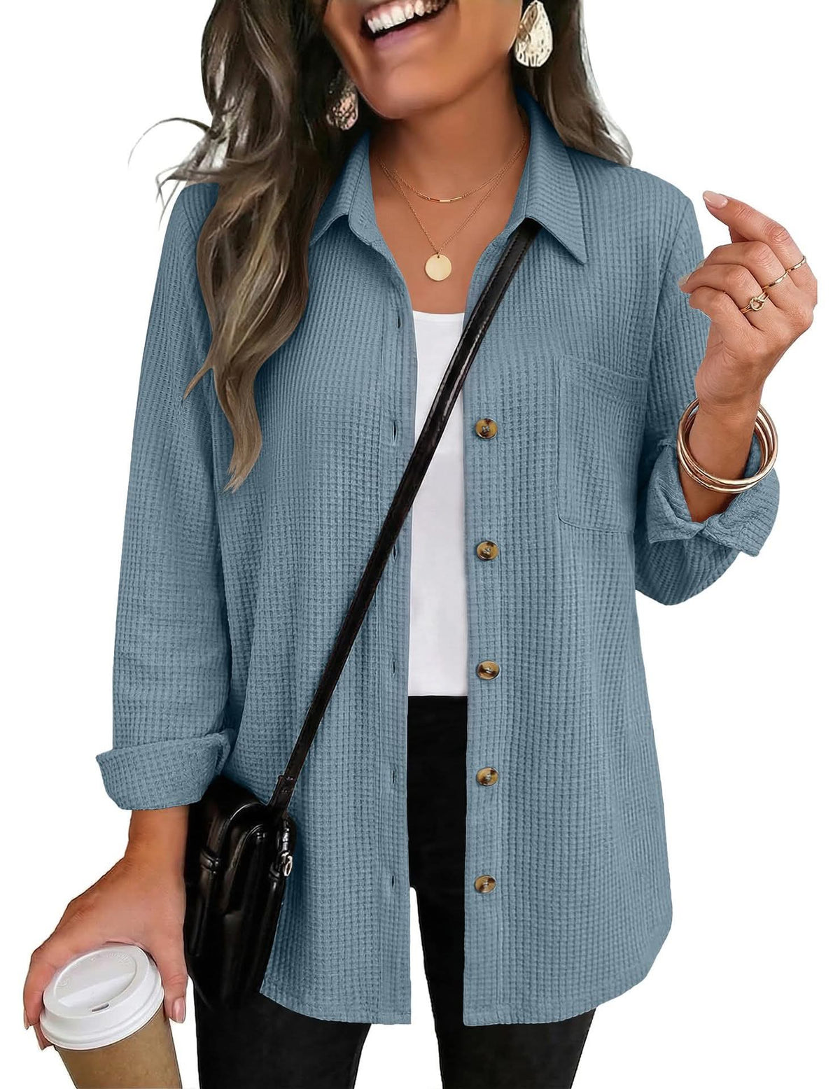 The Ellison Waffle Button Down