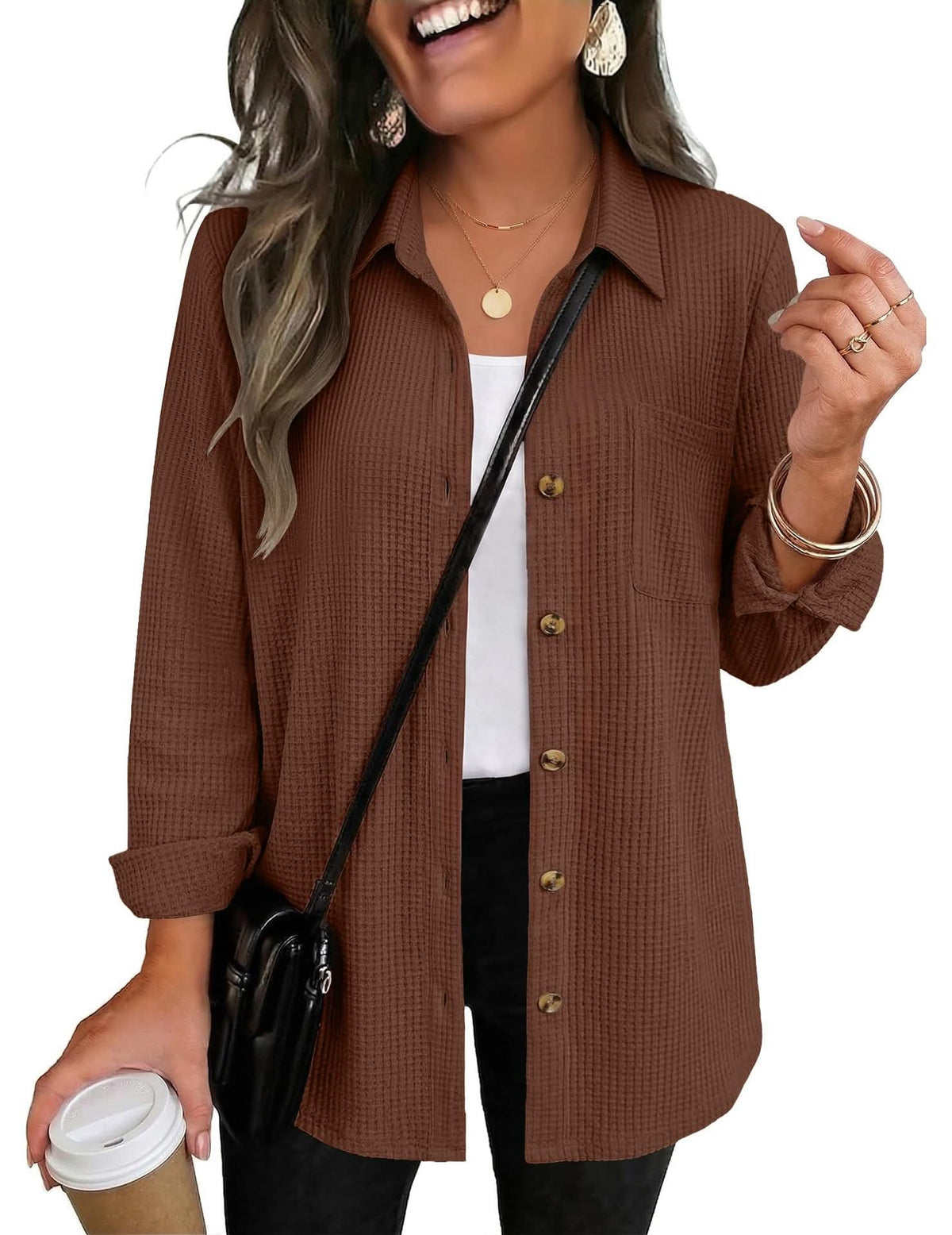 The Ellison Waffle Button Down