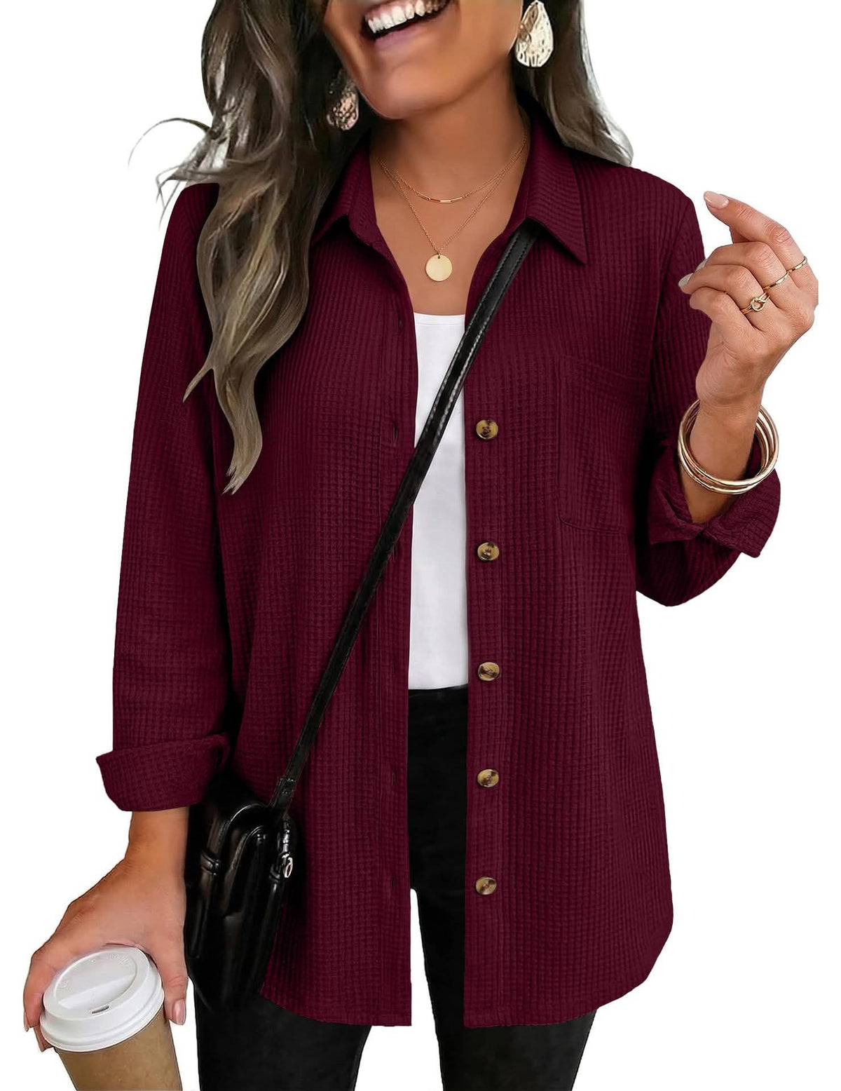 The Ellison Waffle Button Down