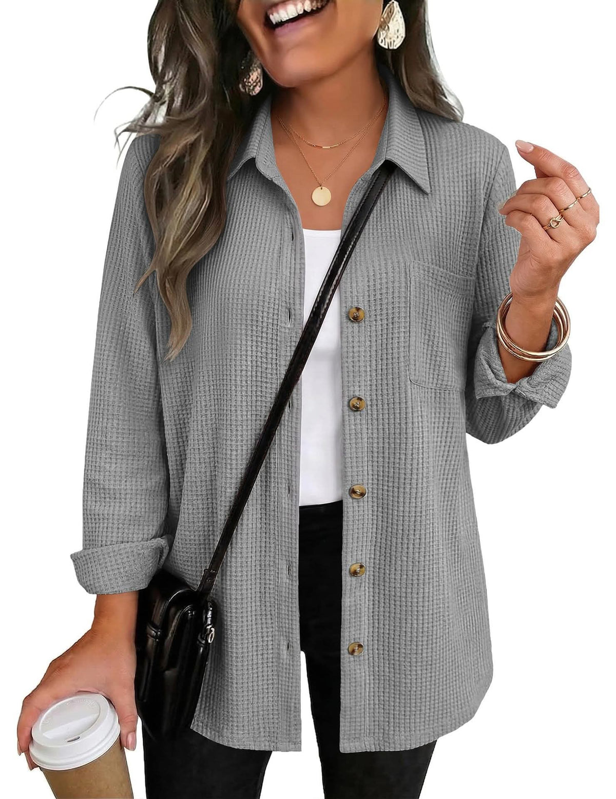 The Ellison Waffle Button Down