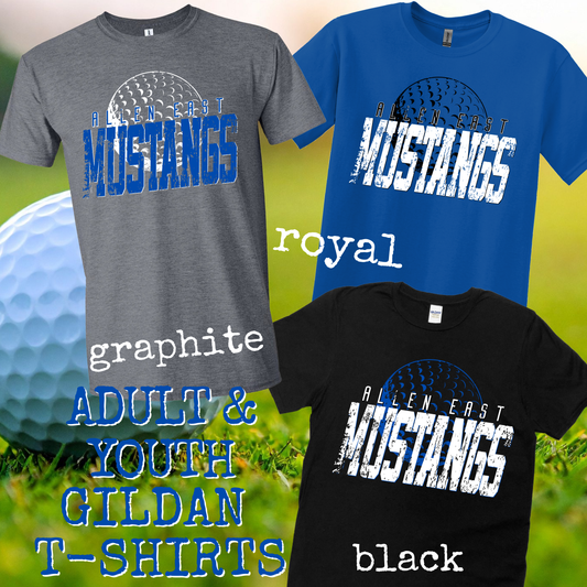 Mustangs Halftone Golf Gildan Tee