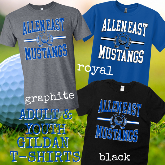 Mustangs Golf Gildan Tee