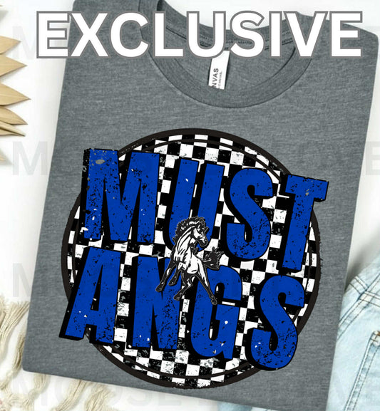 Mustangs Checkered Youth Tee