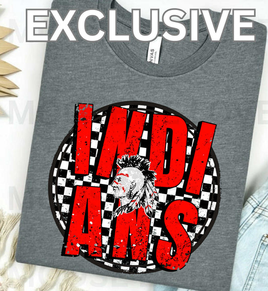 Indians Checkered Tee