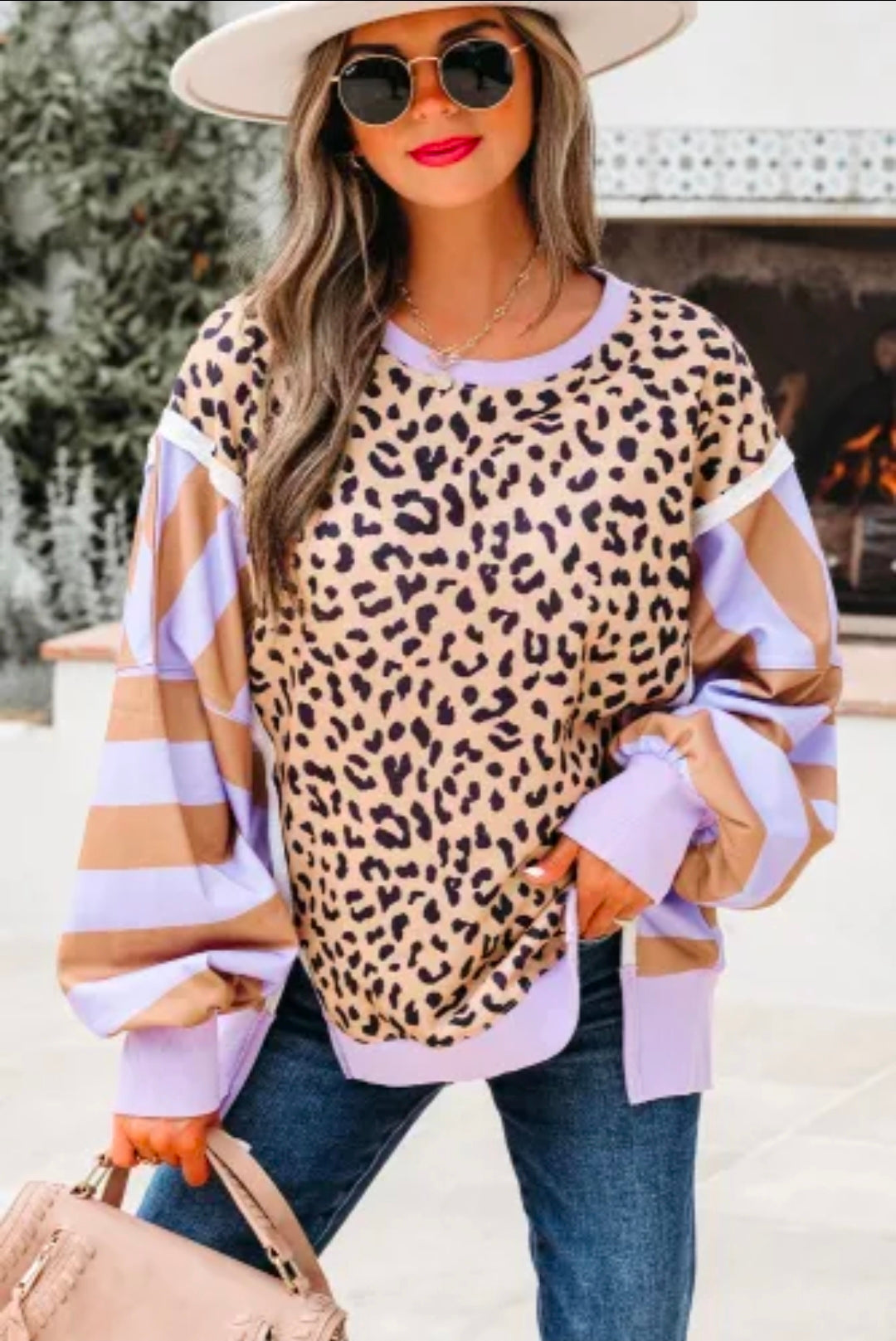 Leopard Stripe Crew