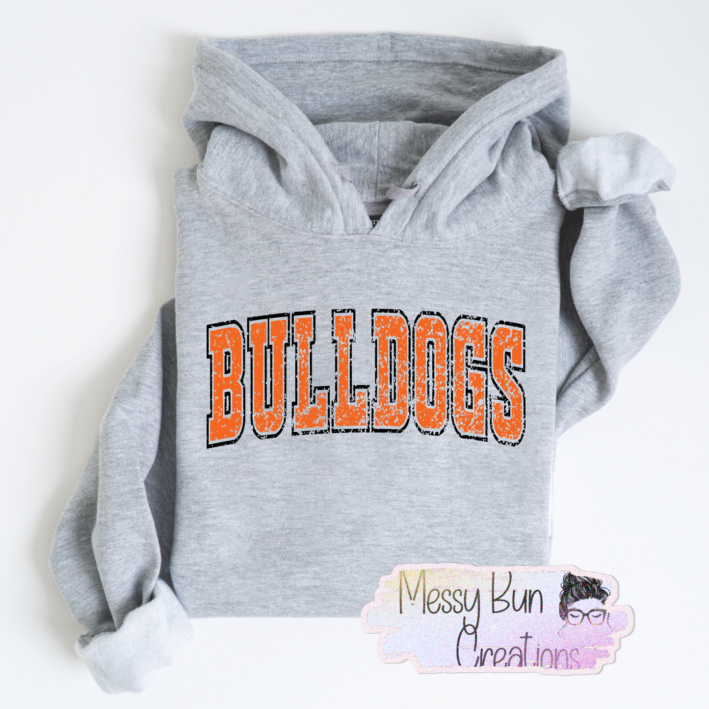 Bulldogs Orange Grunge Hoodie Youth