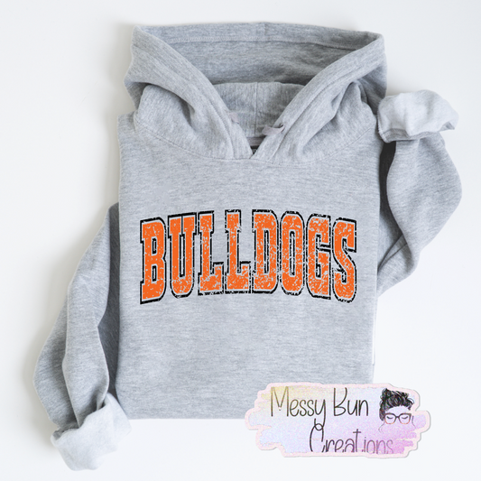Bulldogs Orange Grunge Hoodie Youth